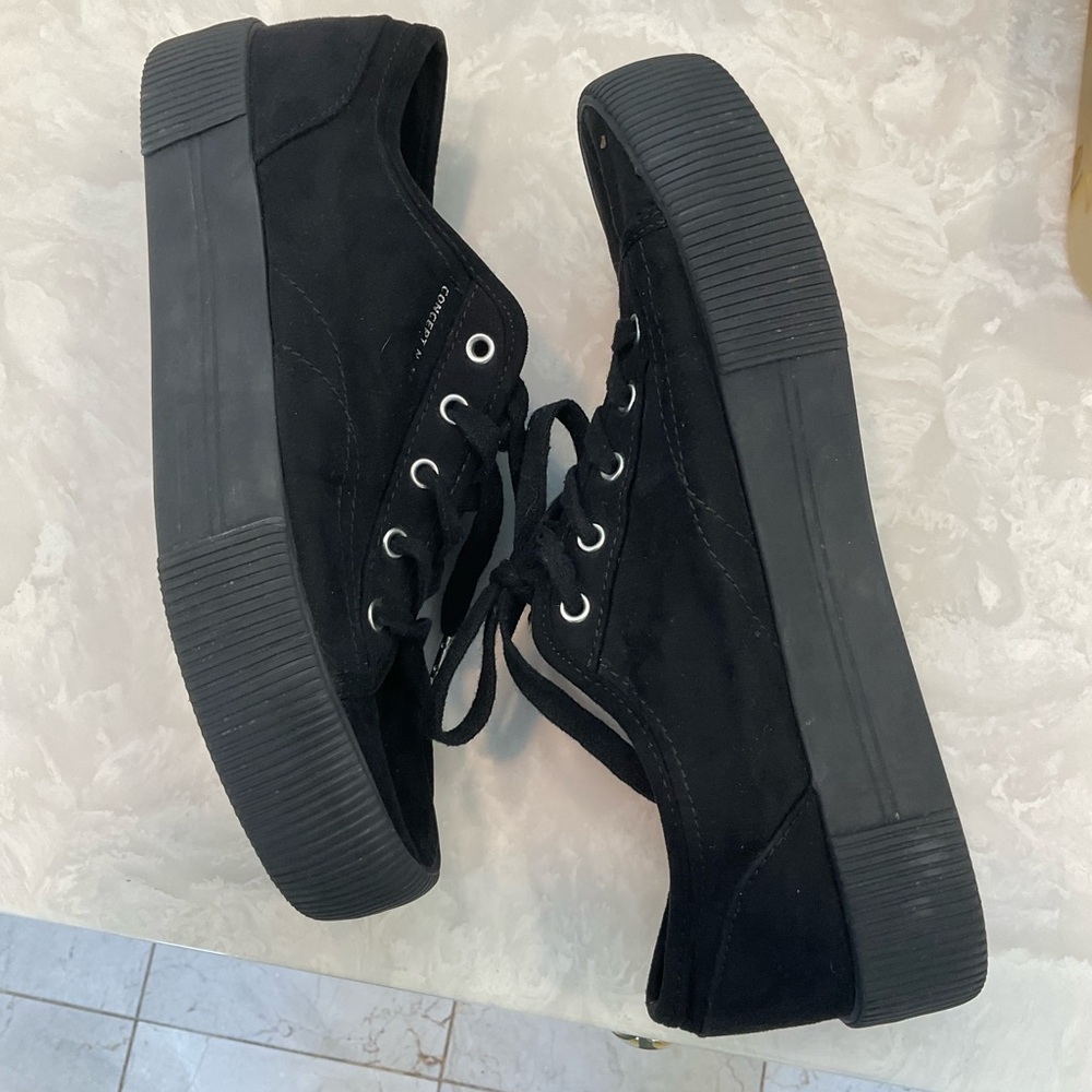 H&M Divided Concept No. 52 black canvas platform lace-up sneakers, Sz 8.5 - Picture 11 of 12